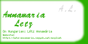annamaria letz business card